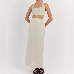 DISSH WILLOW NATURAL LINEN LONG SKIRT - 2 / NATURAL